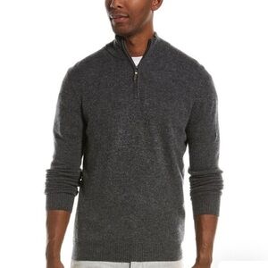 QI CASHMERE QUARTER ZIP SWEATER SIZE LARGE